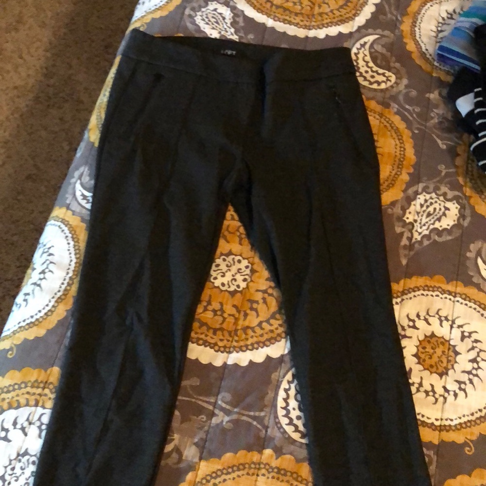 The loft gray stretchy dress pants
